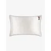 Slip Y Queen Letter-embroidered Silk Pillowcase 51cm X 76cm