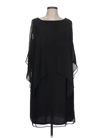 Pre-owned Slny 3/4 Sleeve Top Black Boatneck Tops