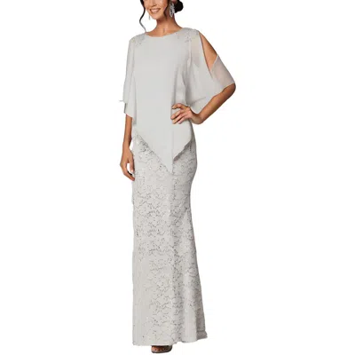 Slny Petites Womens Beaded Cold Shoulder Evening Dress In Multi