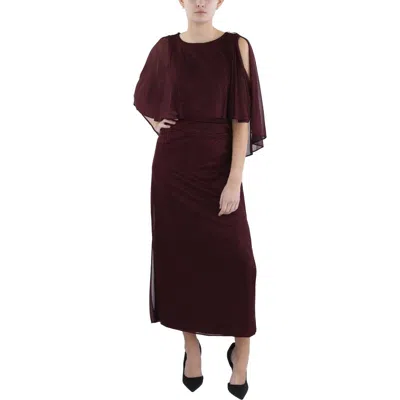Slny Petites Womens Full Length Embellished Evening Dress In Red