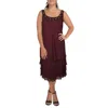 Slny Plus Womens 2pc Chiffon Dress With Jacket In Red