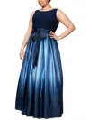 Slny Plus Womens Satin Sleeveless Formal Dress In Multi