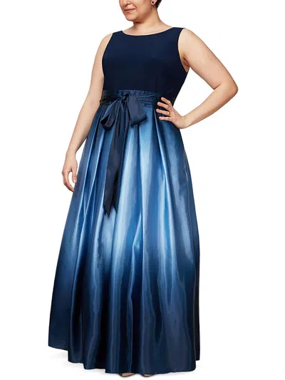 Slny Plus Womens Satin Sleeveless Formal Dress In Multi