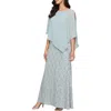 Slny Sequin Lace Capelet Dress In Blue