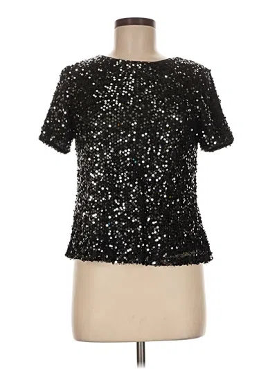 Pre-owned Slny Short Sleeve Blouse In Black