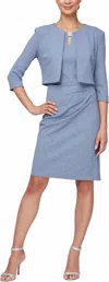 Slny Women's Cocktail Dress With Jacket In Periwinkle In Blue