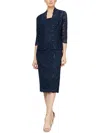 Slny Womens 2pc Lace Midi Dress In Navy
