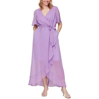 Slny Womens Belted Long Wrap Dress In Green