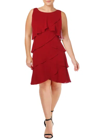 Slny Womens Chiffon Sleeveless Cocktail And Party Dress In Pink