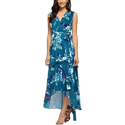 Slny Womens Floral Print Polyester Maxi Dress
