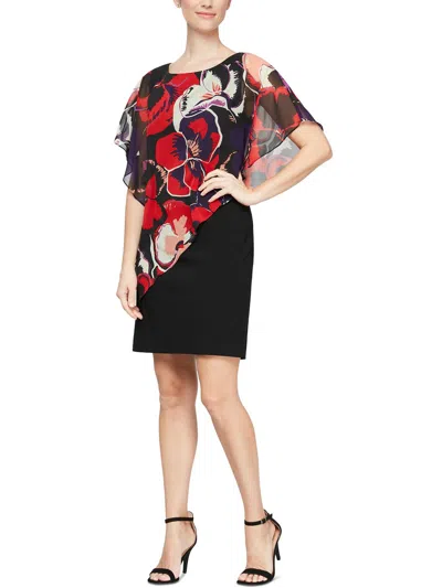 Slny Womens Floral Print Polyester Sheath Dress In Multi