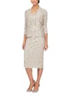 Slny Womens Lace Open Front Collarless Blazer In White