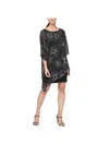 SLNY WOMENS METALLIC POPOVER COCKTAIL AND PARTY DRESS