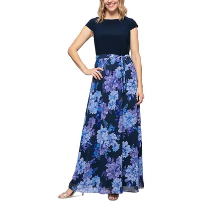 Slny Womens Mixed Media Floral Maxi Dress In Multi