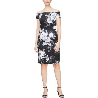 Slny Womens Off Shoulder Floral Sheath Dress In Multi
