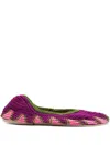 Slo_hand_made Crochet Patterned Ballet Flats