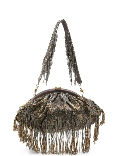 Slo_hand_made Firante Fringe-detail Clutch Bag In Brown
