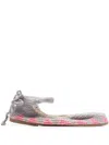 Slo_hand_made Lace-up Crochet Ballet Flats