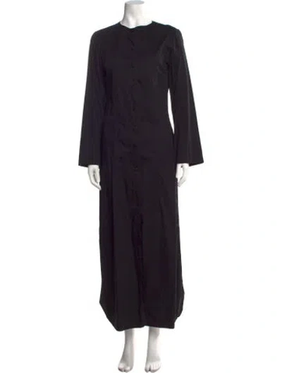 Pre-owned Sloan Crew Neck Long Dress In Black