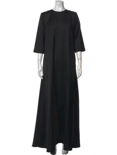 Pre-owned Sloan Crew Neck Long Dress In Black