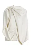 Sloan Exclusive Knotted Crepe Cape Top In White