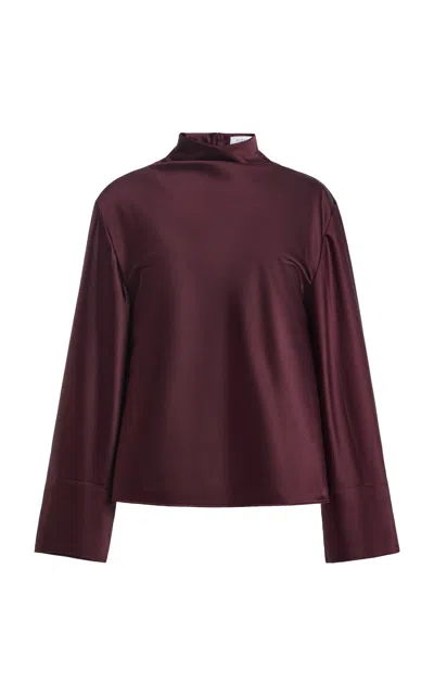 Sloan Exclusive Satin Turtleneck In Purple