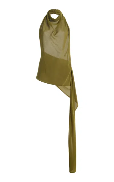 Sloan Exclusive Scarf Chiffon Top In Green