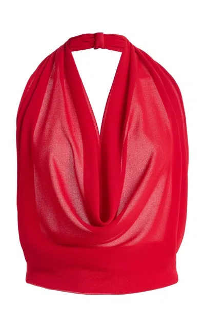Sloan Exclusive Scarf Top In Red