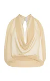 Sloan Exclusive Stretch-crepe Scarf Top In Gold