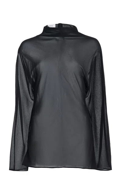 Sloan Exclusive The Sheer Turtleneck Top In Black