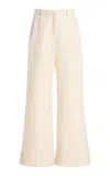 Sloan Exclusive The Summer Wool Flared Trousers In Neutral