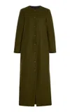 Sloan Exclusive Wool Long Cardigan Coat In Green
