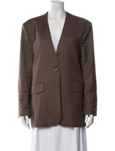 Pre-owned Sloan Linen Blazer In Brown