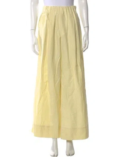 Pre-owned Sloan Linen Wide Leg Pants In Yellow