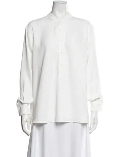Pre-owned Sloan Long Sleeve Blouse W/ Tags In White