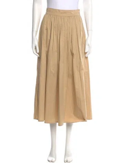 Pre-owned Sloan Pleated Accents Midi Length Skirt In Neutral