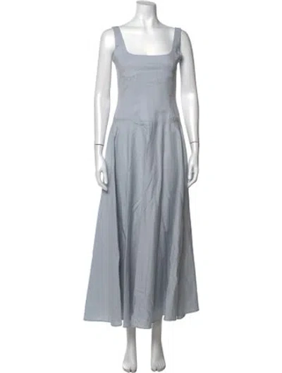 Pre-owned Sloan Square Neckline Long Dress W/ Tags In Blue
