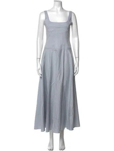 Pre-owned Sloan Square Neckline Long Dress W/ Tags In Blue