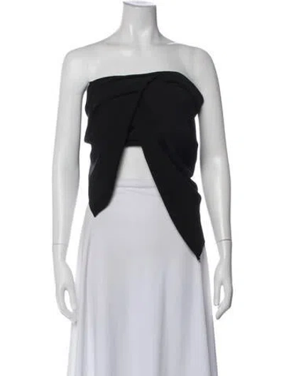 Pre-owned Sloan Strapless Crop Top In Black