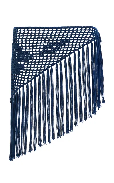 Sloan The Scarf Crochet Belt In Navy