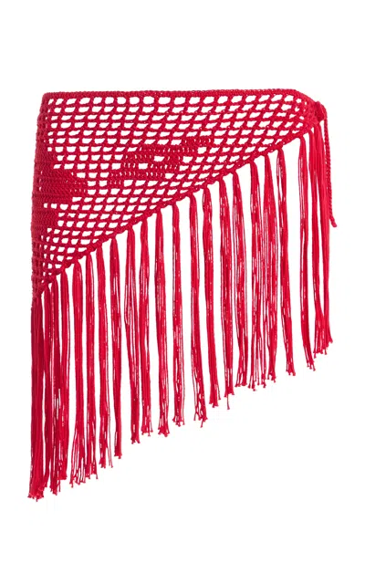 Sloan The Scarf Crochet Belt In Red