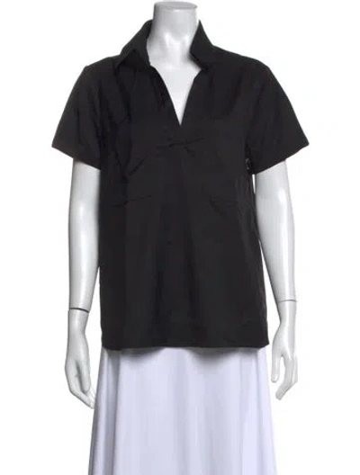 Pre-owned Sloan V-neck Short Sleeve Polo In Black
