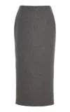 Sloan Wool Ankle Skirt In Gray