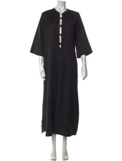 Pre-owned Sloan Wool Long Dress In Black