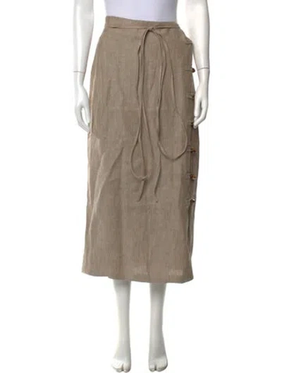Pre-owned Sloan Wool Long Skirt W/ Tags In Neutrals