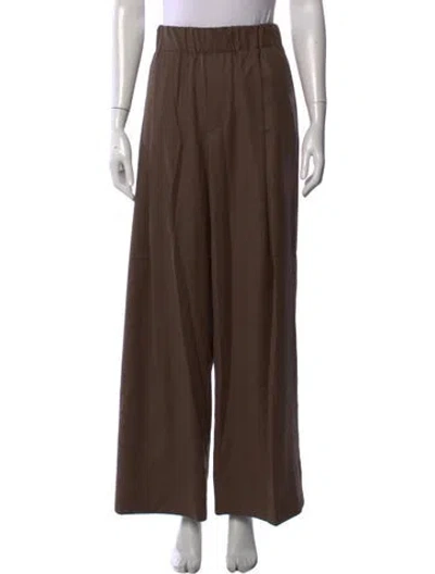 Pre-owned Sloan Wool Wide Leg Pants In Brown