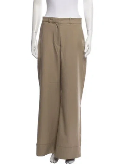 Pre-owned Sloan Wool Wide Leg Pants In Neutrals
