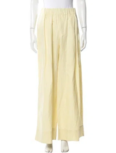 Pre-owned Sloan Wool Wide Leg Pants W/ Tags In Yellow