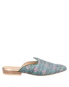 Sloane Attitude Woman Mules & Clogs Green Size 6 Textile Fibers, Natural Raffia In Green
