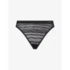 Sloggi Womens Free Evolve Mid-rise Lace Thong Black In Black